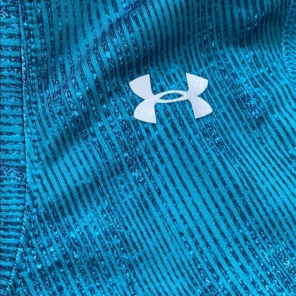 UNDER ARMOUR Teal Stripe Athletic Workout Tee Sm - Picture 6 of 6